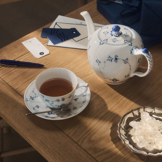 Blue Fluted Plain Teapot, 100 cl - US 6315
