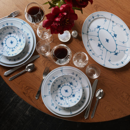 Blue Fluted Plain Dish, 36.5 cm - US 4274