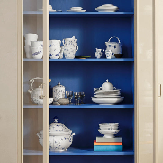 Blue Fluted Plain Cream Jug, 8 cl - US 4079