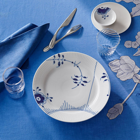 Blue Fluted Mega Plate, Decoration 2, 27 cm - US 4255