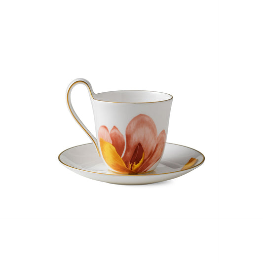 Flora High Handle Cup and Saucer, Magnolia, 27 cl - US 4764