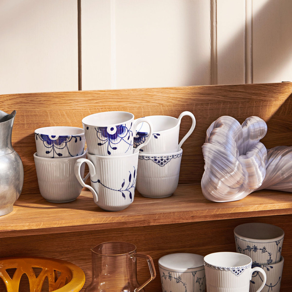 Blue Fluted Mega Cup, 38 cl, 2 pcs - US 4700