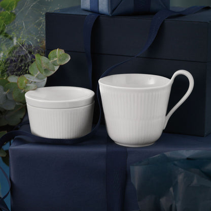 White Fluted High Handle Cup, 33 cl - US 2286