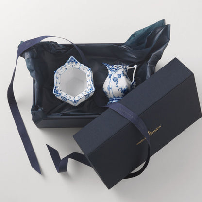 Blue Fluted Full Lace Sugar Bowl, 14 cl - US 4993