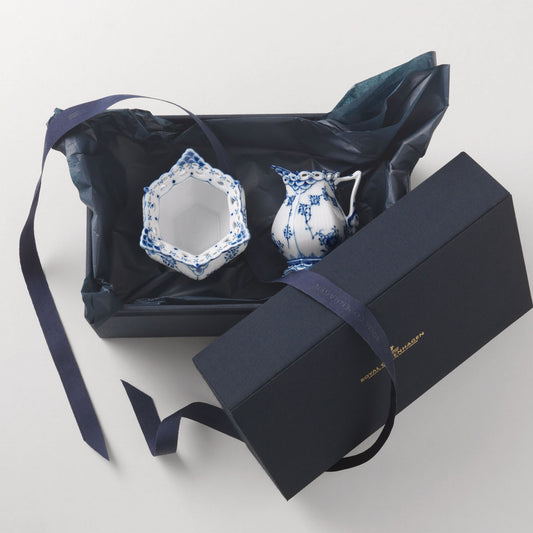Blue Fluted Full Lace Sugar Bowl, 14 cl - US 4993