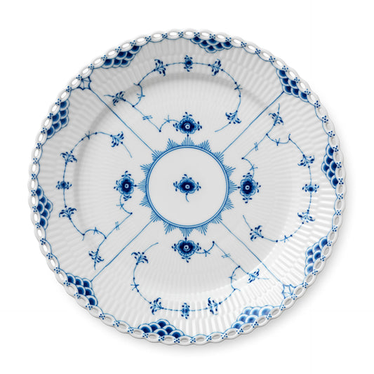 Blue Fluted Full Lace Plate, 27 cm - US 8989