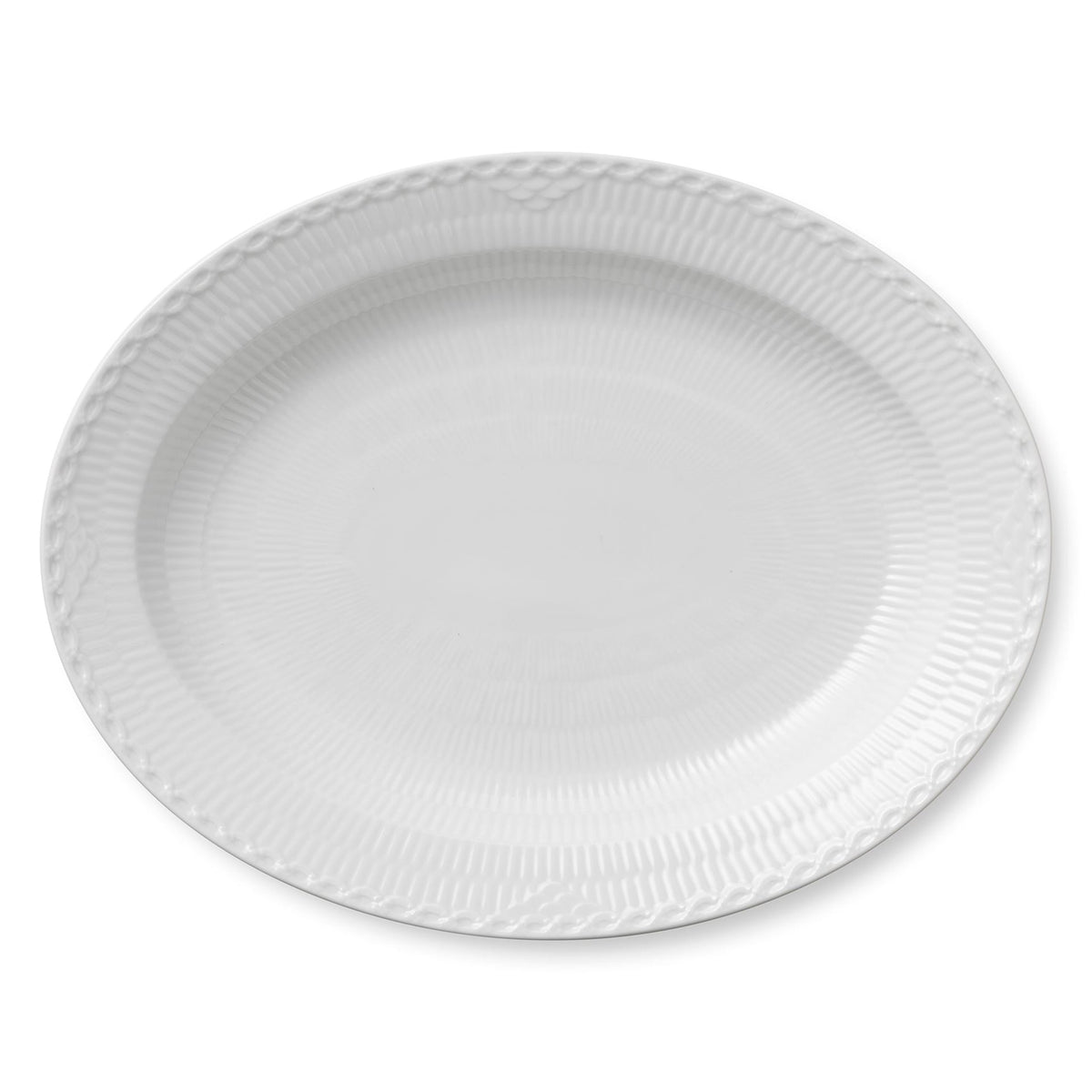 White Fluted Half Lace Dish, 36.5 cm - US 7745