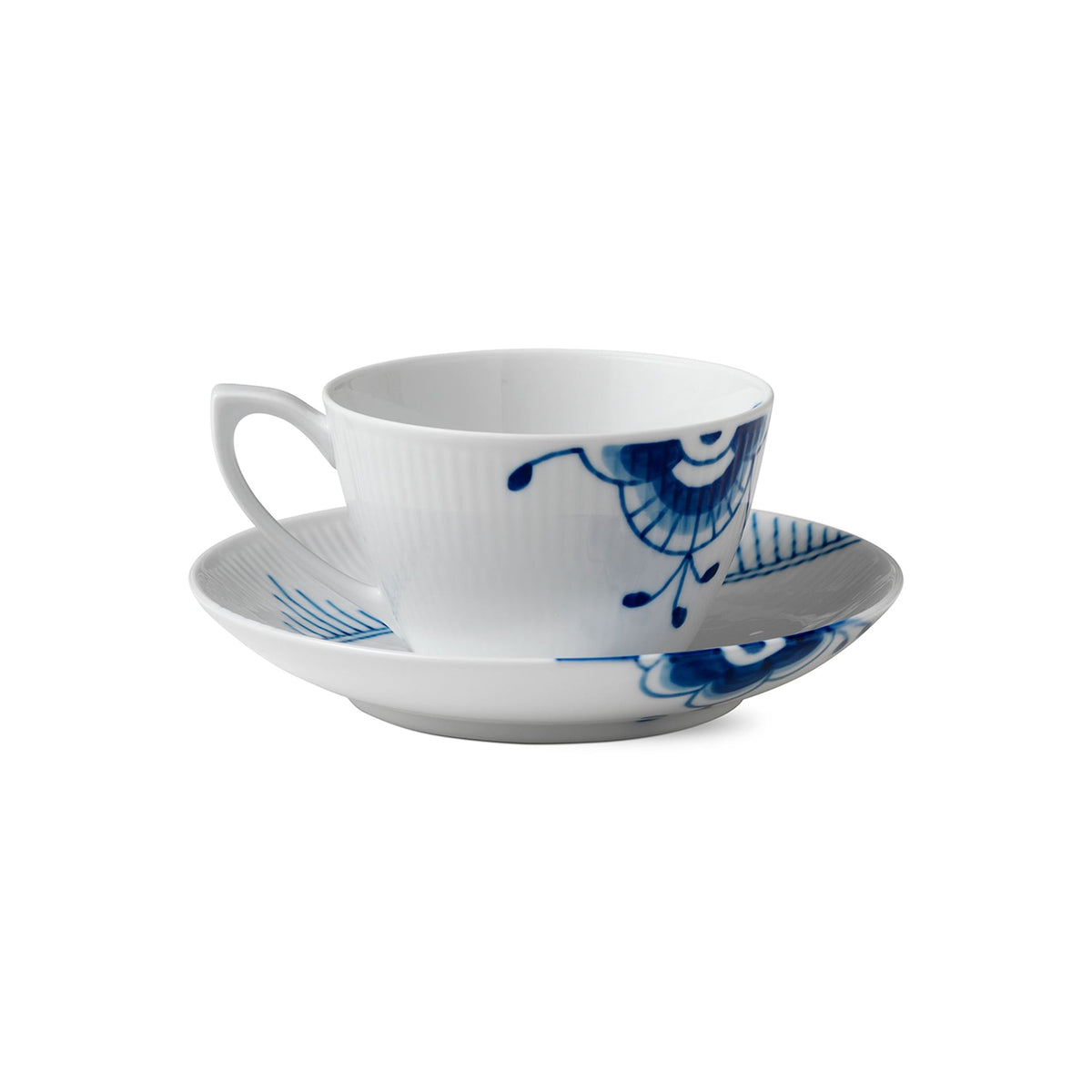 Blue Fluted Mega Cup and Saucer, 28 cl - US 3617