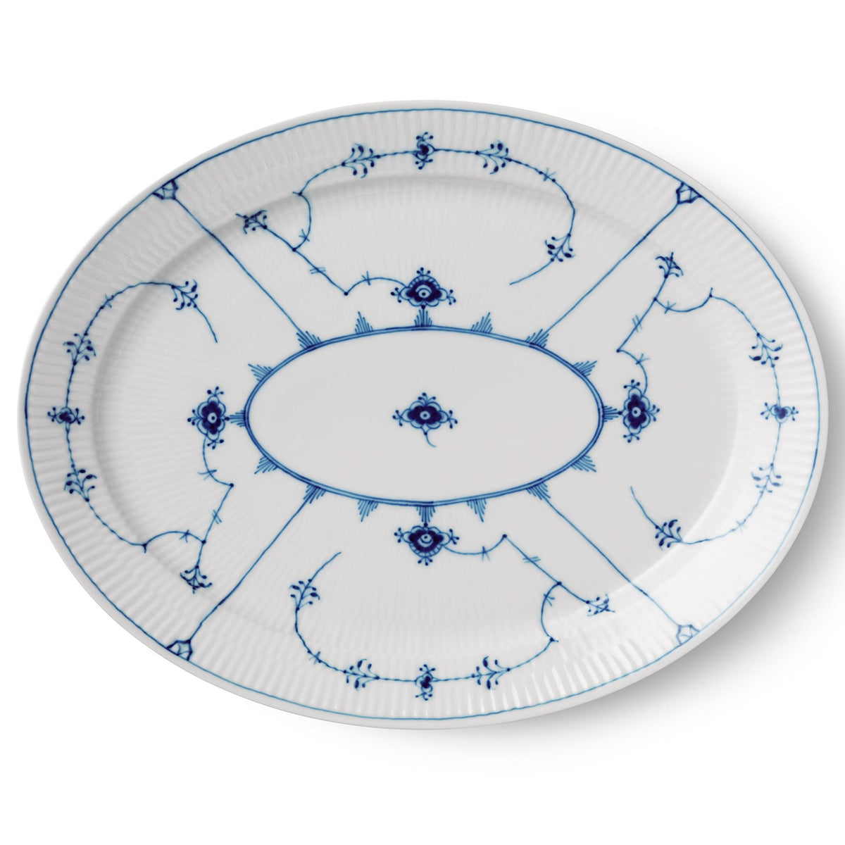 Blue Fluted Plain Dish, 35 cm - US 4296