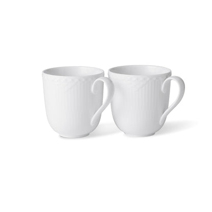 White Fluted Half Lace Cup, 37 cl, 2 pcs - US 1413