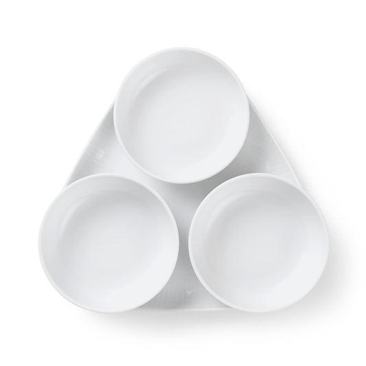 White Fluted Serving Set, 24.5 cm, 4 pcs - US 1325