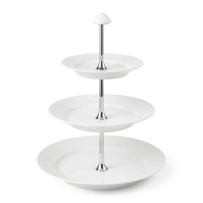 White Fluted Étagère, 3 layers - US 3316