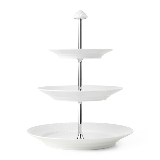 White Fluted Étagère, 3 layers - US 3316