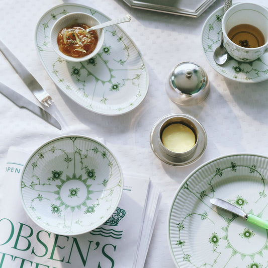 Green Fluted Plain Assiette, 23.5 cm - US 1108