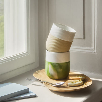 Fluted Contrast Marble Mug, Green Grass, 35 cl - US 2612
