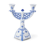 Blue Fluted Full Lace Candelabra, 25.5 cm - US 5303