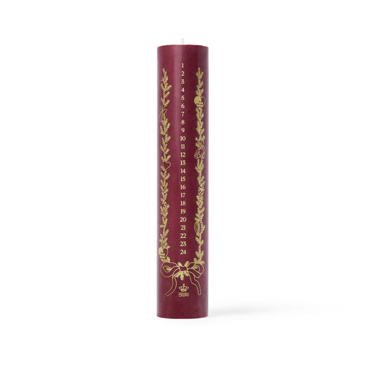 Star Fluted Christmas Advent Candle, Red, 25 cm - US 8895
